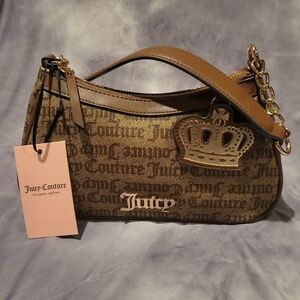Juicy Couture Tan and Brown Shoulder Bag